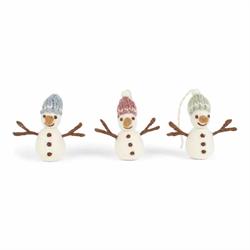 Gry & Sif - 3 stk pastel snemænd m/hat