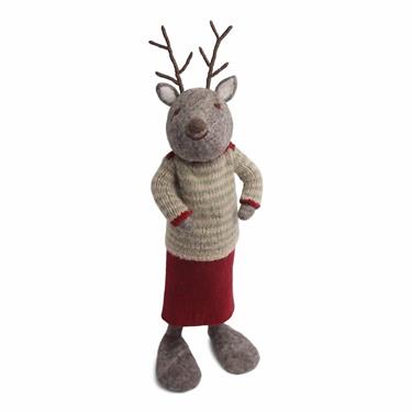 Gry & Sif - Deer Girl Extra Large Grey w/skirt & sweater