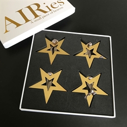 AIRies - 4 stjerne vedhæng, Guld 
