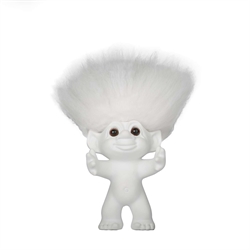 Lykketrold, hvid, 12 cm